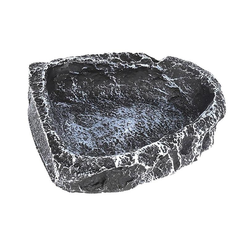 Safe and Durable Imitation Stone Bowl for Feeding Reptile Pets Ideal for Bearded Dragons and Other Small Reptiles