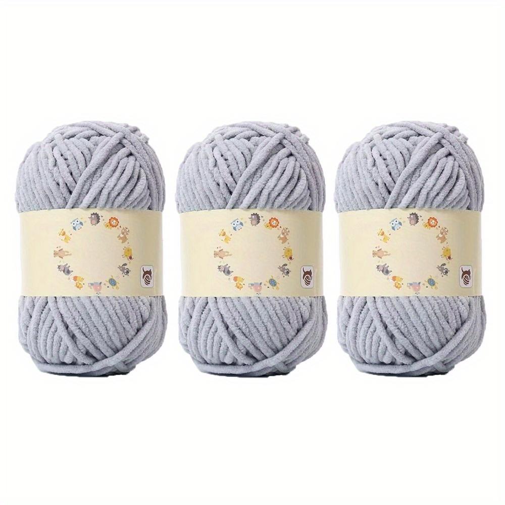 3pcs Soft & Chunky Bulky Yarn for Hand Knitting Crocheting and Crafting  Perfect for Making Mats Pillows and Blankets Skin-Friendly and Easy To Work