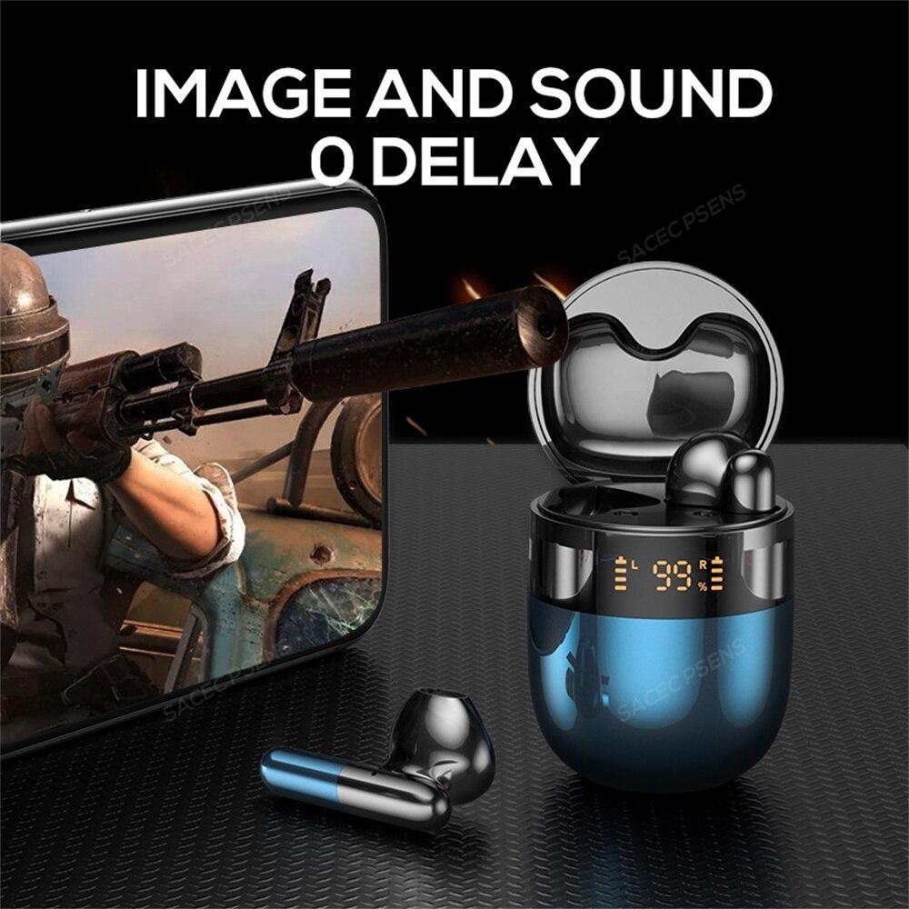 Wireless Earphone J28 TWS LED Display Bluetooth Earbuds Noise Reduction Headset HIFI Stereo Low Latency Waterproof Mic Headphone