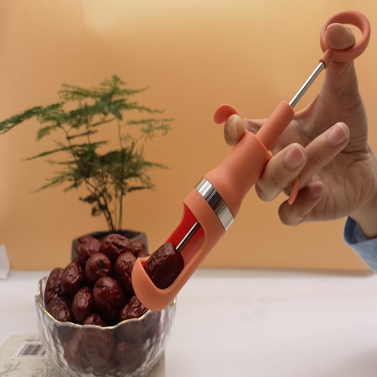 

Red Date Deshelling Device - Household Syringe-Type Deshelling Tool - Quick Deshelling Device For Red Dates And Cherries оранжевый