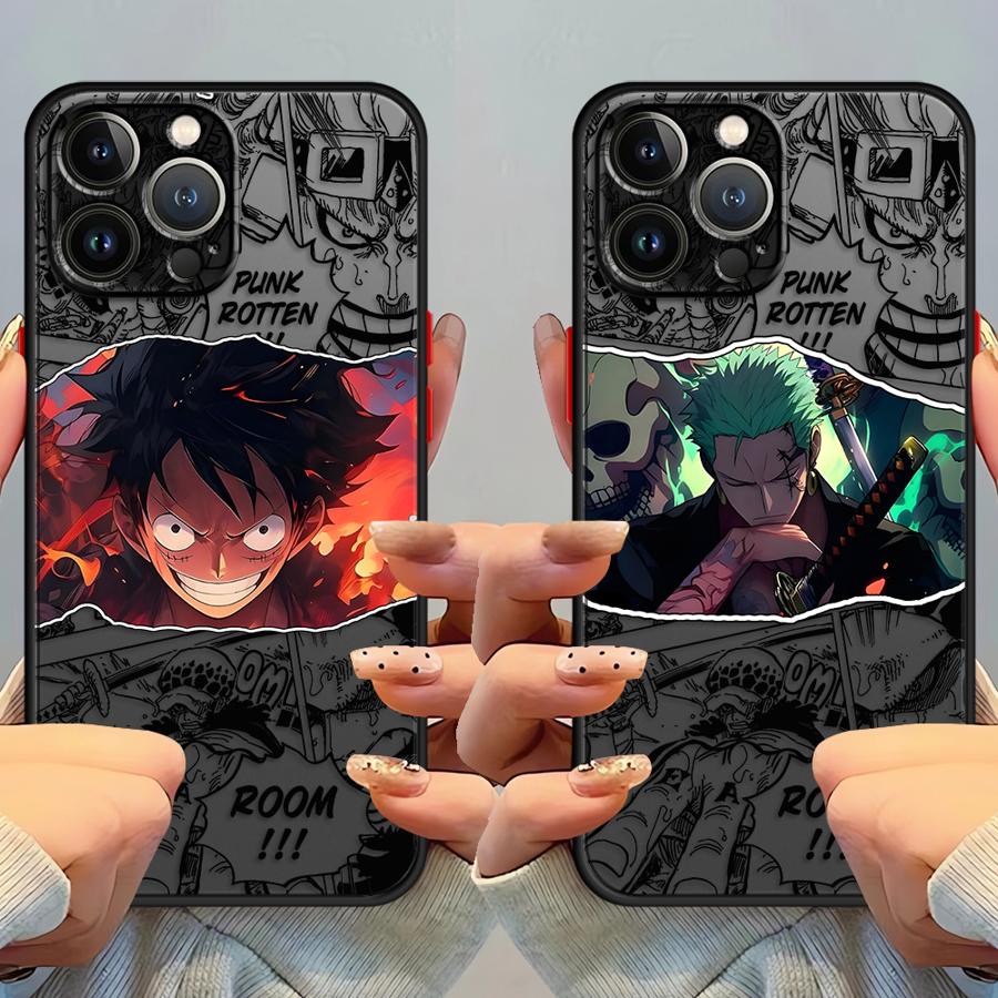 Funda Back Phone Cover Case for iPhone 17 Pro Max 7 8 SE 13 Mini XS XR 11 Air 15 14 16 Plus 12 One Piece Anime Luffy