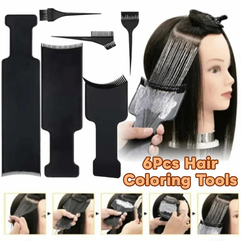 6Pcs/Set Dual-Sided Hair Applicator Brush Hair Highlight Dyeing Board Plate  Hairdresser