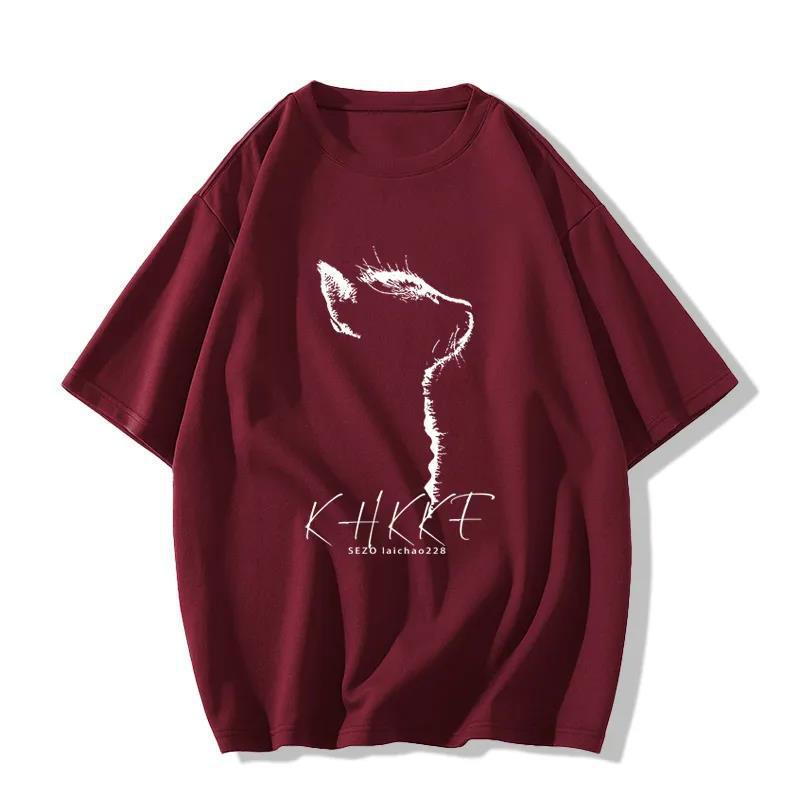 

2024 Женская футболка оверсайз черного цвета из хлопка с коротким рукавом: Повседневный, Подчеркивающий фигуру, Модный топ средней длины. 3XL for 73-85 kg