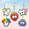 Various Cute Cartoon Cat Acrylic Keychains, Perfect As Gifts for Friends Or As Couple Charms.