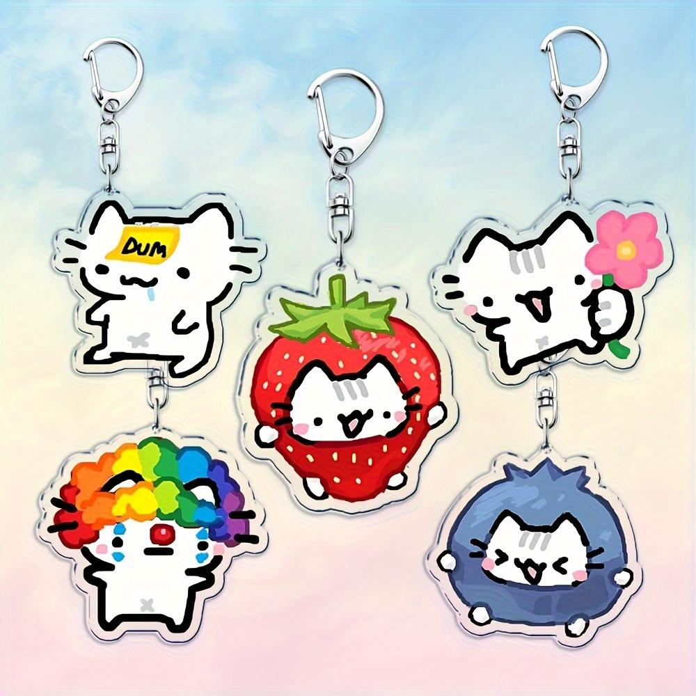 Various Cute Cartoon Cat Acrylic Keychains, Perfect As Gifts for Friends Or As Couple Charms.