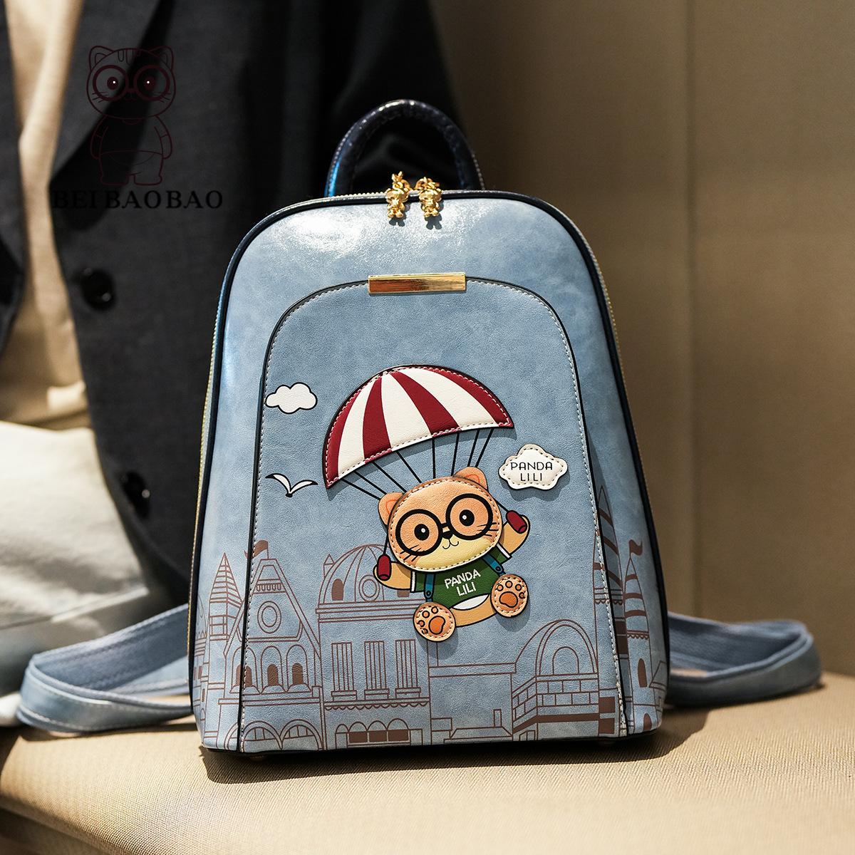 

Fashionable Women s Handbag Cartoon Cute Travel Bag Women s Backpack Large Capacity Backpack синій