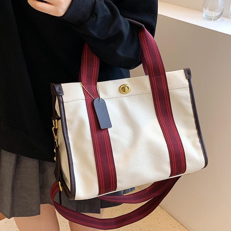 Canvas Bag Summer Fashionable and Evergrande Women's Bag High End Handheld Large Capacity Tote Bag One Shoulder Crossbody Bag