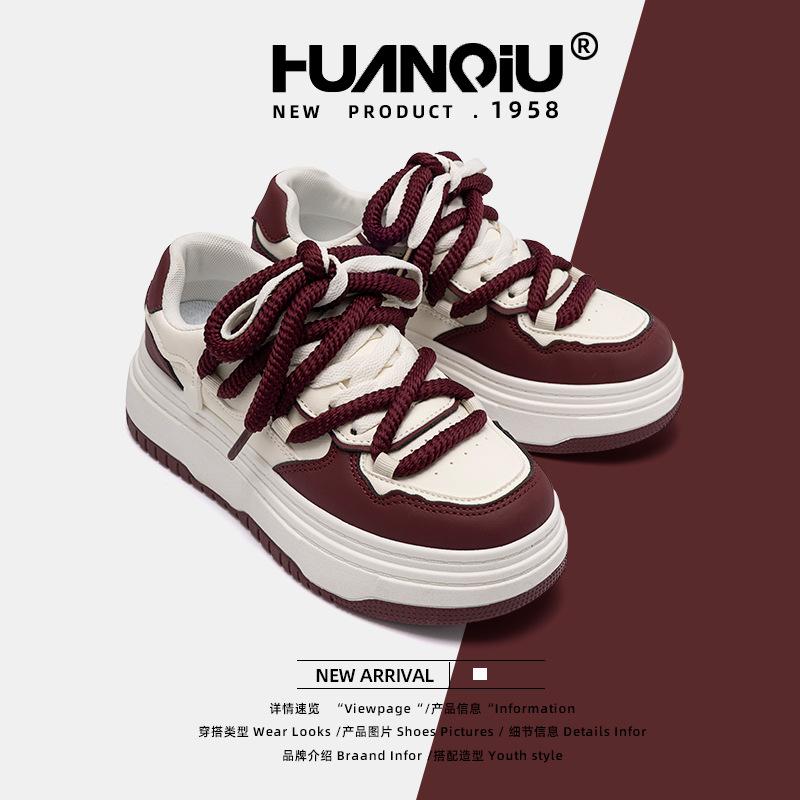 Global versatile thick-soled heightening little white shoes women's spring 2025 new campus style trend board shoes ZHQ5559