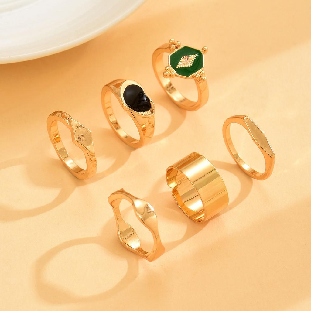 Geometric Heart Ring Jewelry Pack For Women With Electroplated Finish