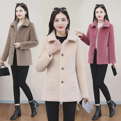 Manteau d'hiver épais en laine d'agneau pour femme 2022, grande taille, style coréen ajusté, polaire imitation fourrure