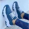 New platform color matching lace-up canvas shoes women's large size low-top casual single shoes sports shoes