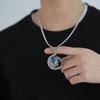 Trendy Hip Hop European & American Style Moon & Earth Necklace - Non-Fading Sweater Chain
