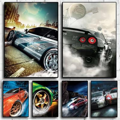 Vintage World Famous Racing Car Rally Need for Speed Art Posters Canvas Painting Wall Prints Pictures for Living Room Home Decor