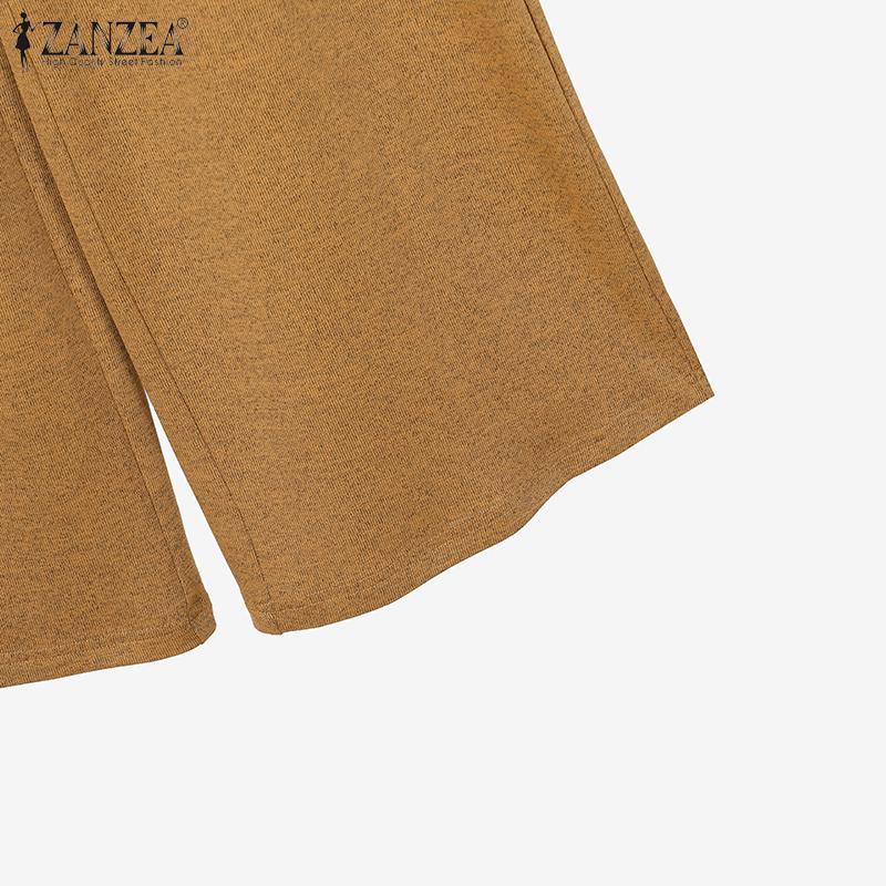 ZANZEA Women Long Sleeve Blouse and Pants Casual Autumn Two Piece Sets