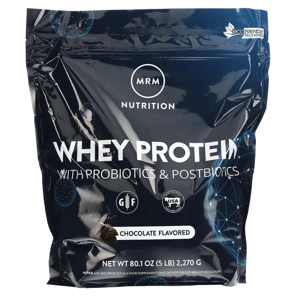 MRM Nutrition, Whey Protein, 2 Billion Probiotic, Chocolate, 5 lb (2,270 g)
