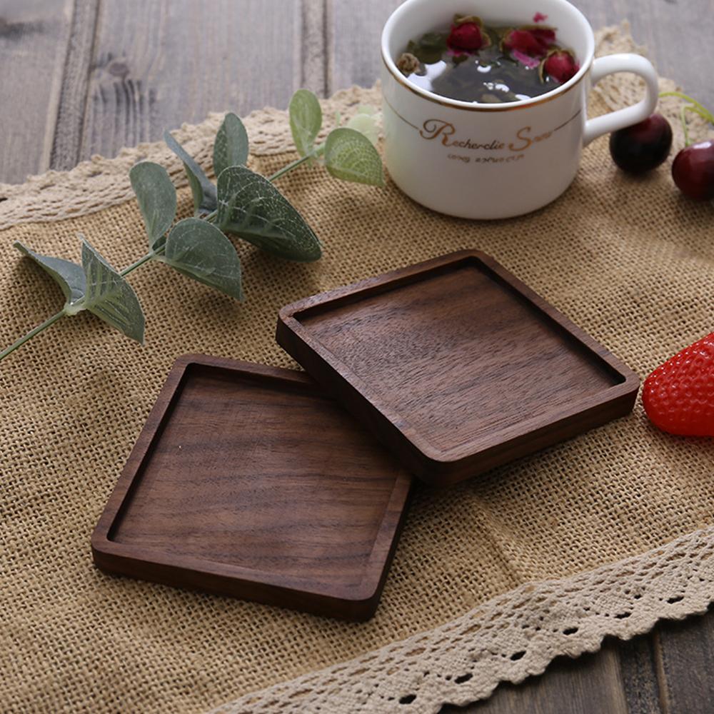1Pcs Wood Placemats Coasters Tea Coffee Cup Pad Decor Durable Heat Resistant Square Round Drink Mat Bowl Teapot Holder 88cm