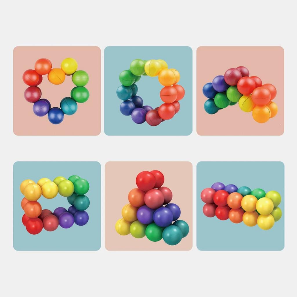 3D Rotating Fidget Sensory Toys, Stress Relief Anxiety Reduction Ball, Educational Learning Focus Tool for Kids Adults ADHD
