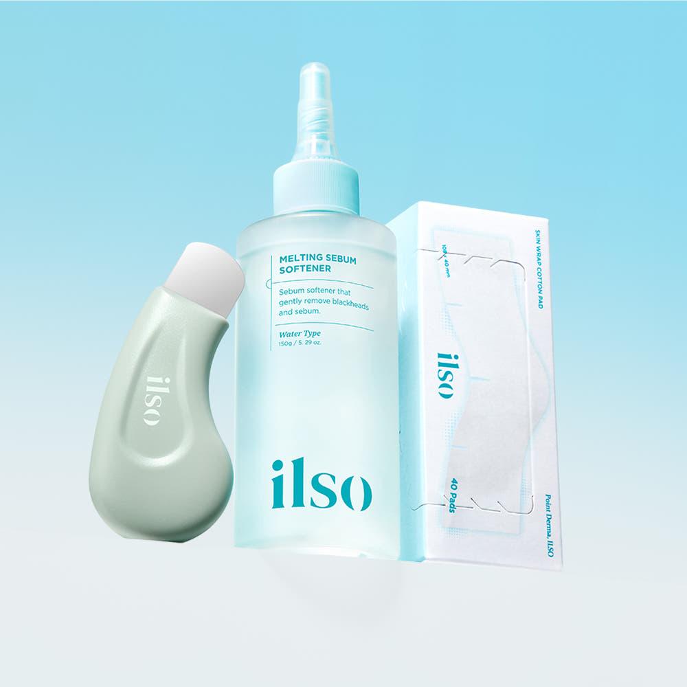 Ilso Super Melting Sebum Softener 150ml + 40 Cotton Pads + Deep Clean Master 3-Piece Set