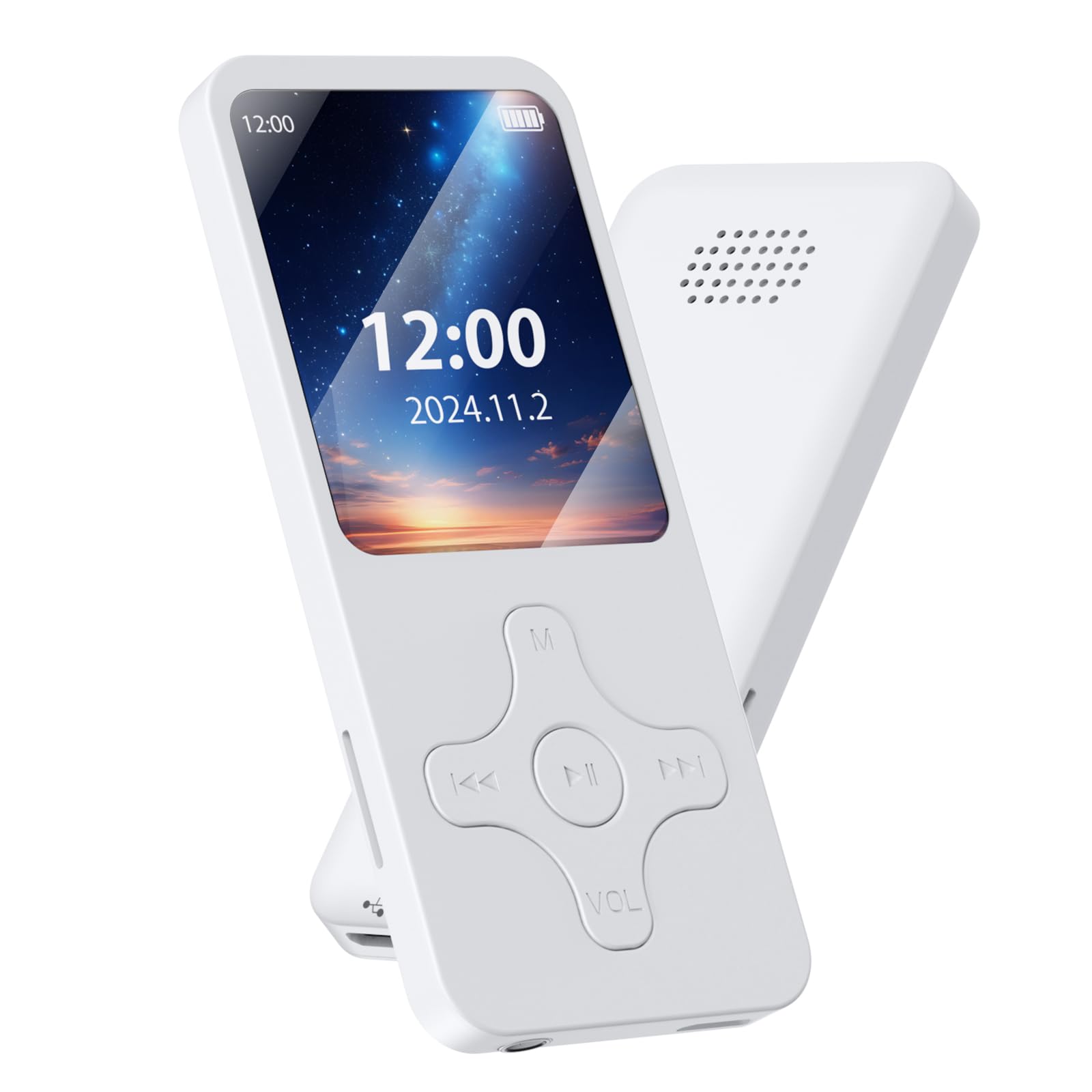 

MP3-плеєр KOVCDVI, 32 ГБ великої ємності, якість звуку HIFI, вбудований динамік, Bluetooth 5.0, просте керування, FM-радіо, фотозапис, електронна книга,