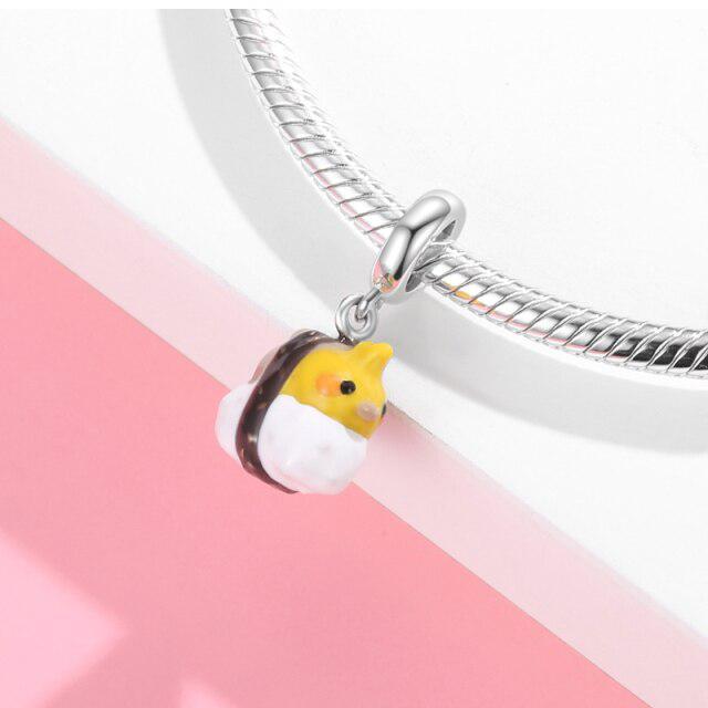 Argent Sterling 925 Série Zoo Mignon Émail Girafe Lion Breloques DIY Adaptées Pendentif Bracelet Pour Femmes Fabrication de Bijoux