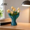 Mehrzweck-Dekorationsvase 3D-gedruckte Vasen, Elegante Faltenvase, Verdrehte minimalistische Blumenarrangement Künstlerischer Trockenblumenhalter Halter, Nordisch