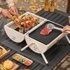 Compact Charcoal Grill for Outdoor Use with Chimney and Handle Garden Beach