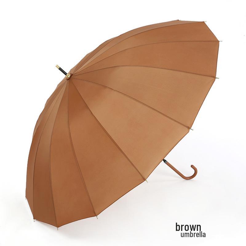 16-Rib Long-Handle Japanese Style Curved Parasol - Customizable Advertising Umbrella