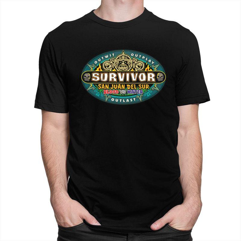 Custom Adventure Game TV Show Survivor Tshirt for Men Short Sleeves Casual T Shirt Cool Tshirt Loose Fit Pure Cotton Tee Gift