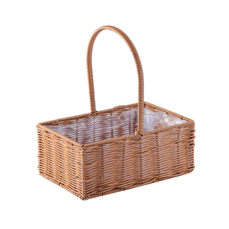Handwoven Rattan Basket: Fruit, Picnic, Flower Tote for Festivals & Decor