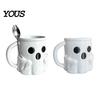 Halloween Party Geschirr Eisbecher mit Löffelhalter, 3D-gedruckter süßer Geisterbecher, Geformter Kaffeebecher Stiftehalter Dekoration, Weihnachten Geburtstag