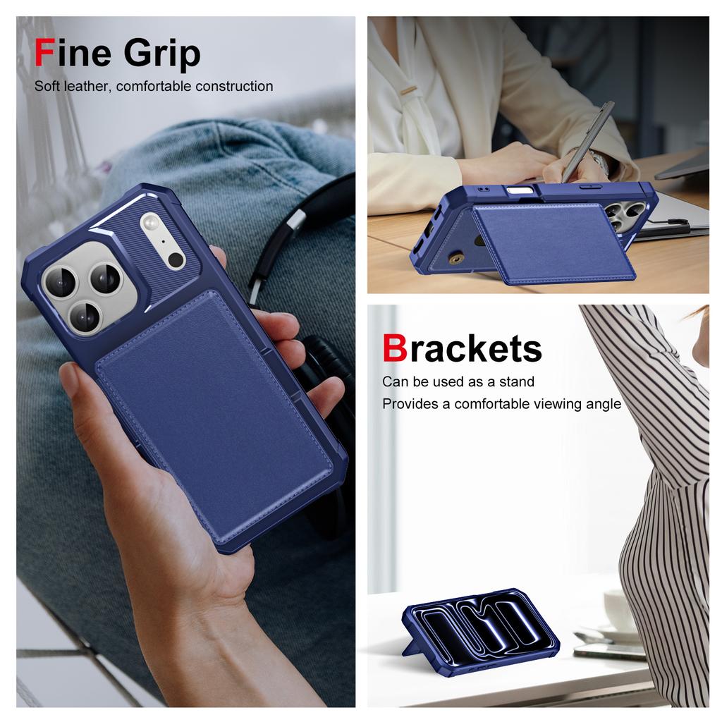Flip Card Slot Wallet Leather Phone Case for IPhone Air 17 16 14 13 12 Pro Max 15 Plus 16E Stand Anti Drop Protective Cover