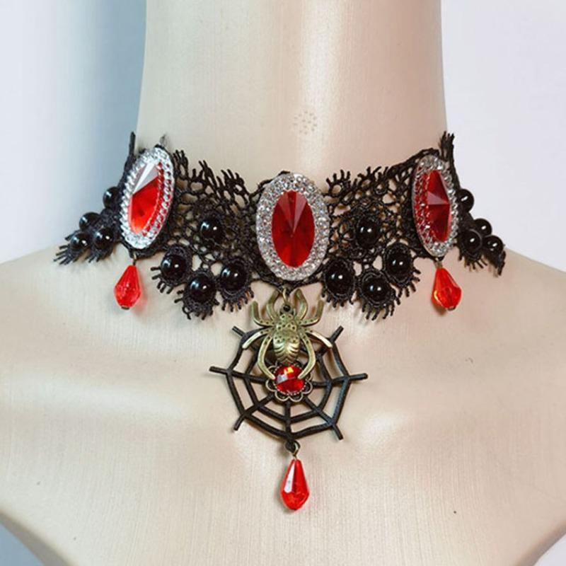 Neo-Gothic Black Sexy Lace Chokers Necklace for Women Fashion Retro Clavicle Chain Halloween Collar Y2K Decoration Jewelry Gifts