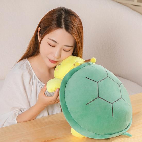 2-in-1 Plush Toy Detachable Cartoon Turtle Shell Plushie Soft Stuffed Animal Pillow Creative Birthday