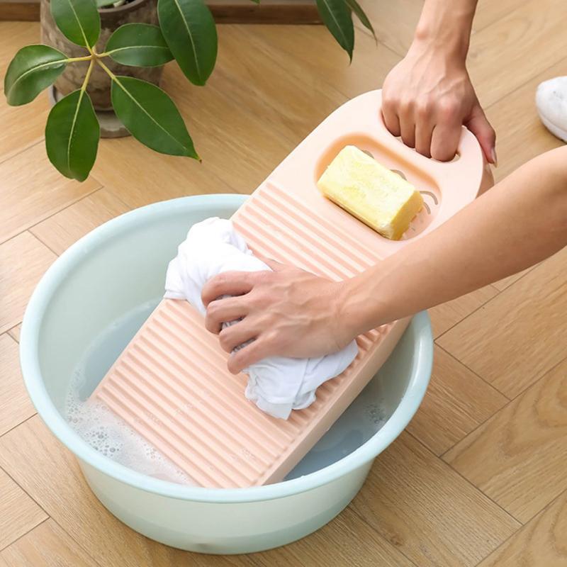 Durable Hand Wash Plastics Washboard Large Size Non-Slip Laundry Board With Soap Trough Household Clothes Cleaning Tool