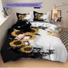 3pcs Skull Sunflower Design Duvet Cover Set - Machine Washable, Includes 1 Cover and 2 Pillowcases, No Core Included Yy251013143