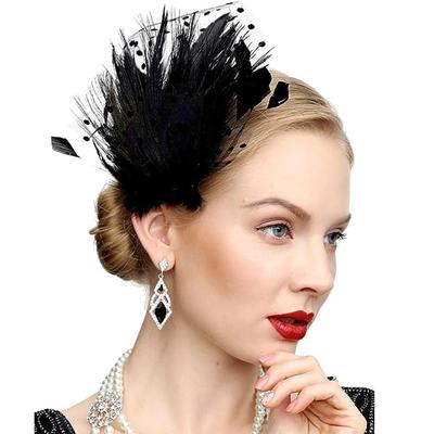 Cizoe Fascinators  Gatsby Flapper Acessories Art Deco Party Accessory Peacock Feather Headpiece