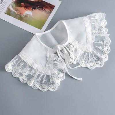 Mädchen Sommer Schleifen Falscher Kragen für Damen Hemd Abnehmbare Kragen Spitze Revers Halsbekleidung Schulterwickel Falsche Kragen