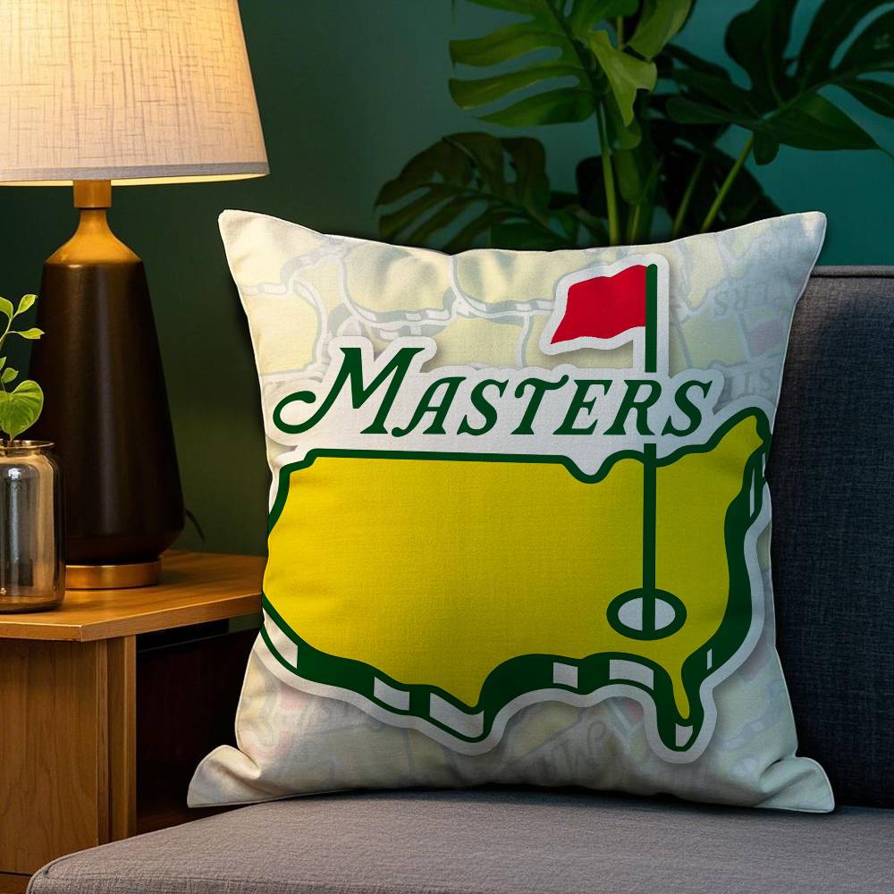 Masters Golf Printing Pillow Case Home Doublesided Printing Short Plush Colorfast Microfiber Cushion Cover