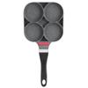 Kitchen Breakfast Pancake Cooking Pan Aluminum Frying Pan Mold for Egg Hamburger with Handle(Open