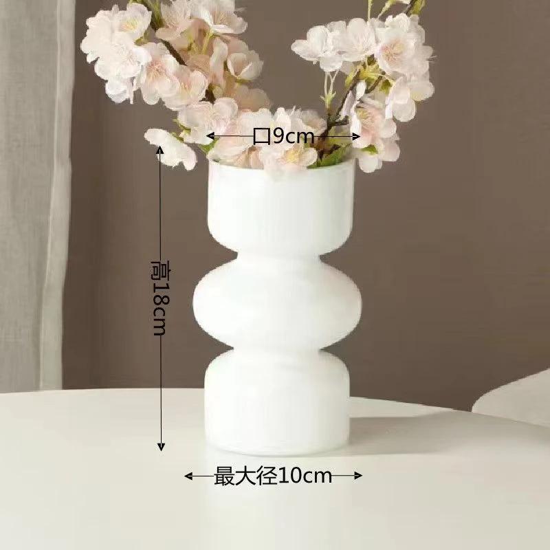 

Ins Style Simple Creative Home Living Room Glass Vase Flower Arrangement Ceramic Vase Desktop Ornament Bedroom Girl Decoration білий