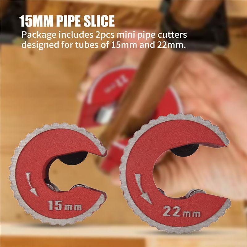 A84X-2PCS 15Mm & 22Mm Copper Pipe Cutter Mini Auto Pipe Slice Tool Zinc Alloy Tube Cutter For Cutting Copper Aluminum Pipes