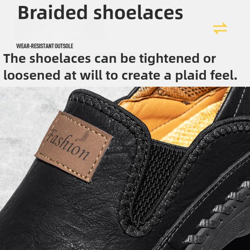 38-48 Spring/Autumn Men's Handmade Retro Leisure Shoes Large Size  Casual Shoes Leather Rubber Bottom Handmade Car Men's Leather  Boots