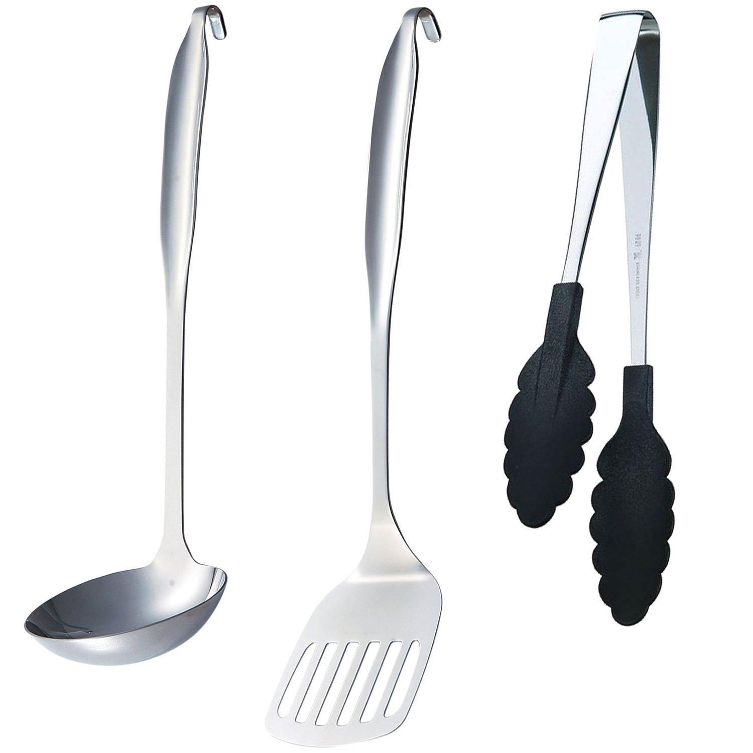 

Nagao Professional Kitchen Utensil Stainless Made in Japan Tsubame-Sanjo Set, 3-Piece Set, 18-8 Steel,