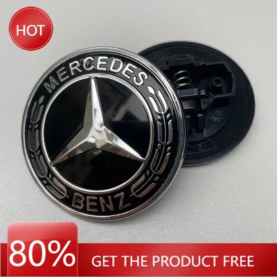 Car Sticker 57mm ABS New Blue Black Car Front Hood Star Logo Cover Bonnet Emblem Badge For Mercedes Benz AMG W204 W222 W212 Acc