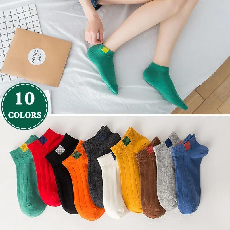 5 Pairs 10 Pairs Cotton Letters Comfortable Breathable Men Ankle Sock Summer Hip Hop Harajuku Hipster Socks Men Funny Sock