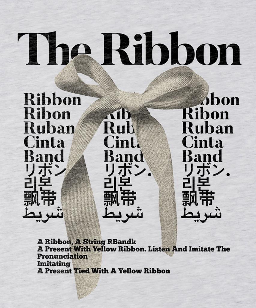 MATCHGLOBE The Ribbon Oversized Tee (Light Melange)