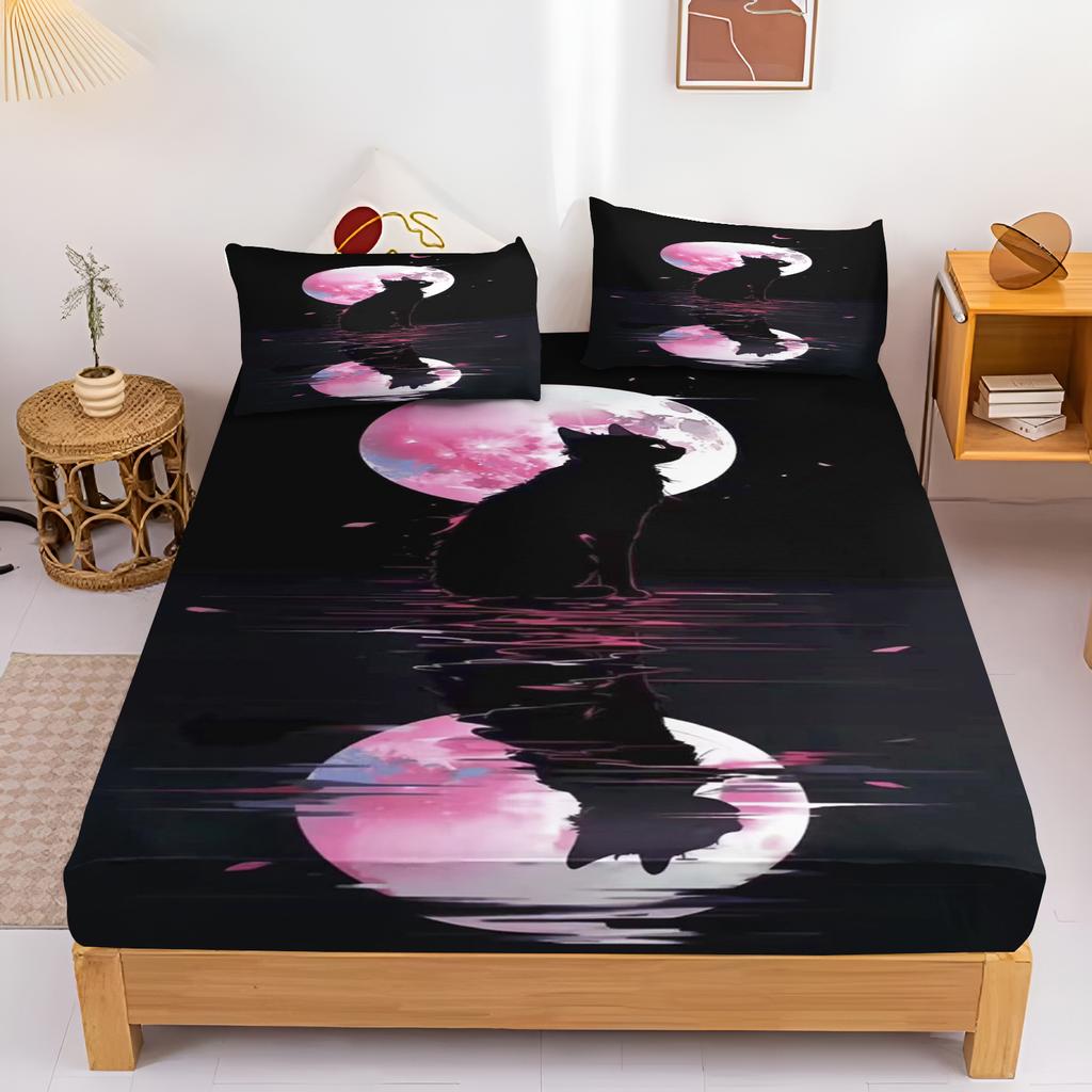 Fitted Sheet Beautiful Girls Children'S Polyester Cartoon Digital Print Elastic Cute Bedding Cover For Teenagers