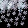 300pcs/bag 2cm Christmas Snowflakes Confetti Artificial Fake Snowflake Patch Xmas Tree Ornaments for Home Party Decor Supplies