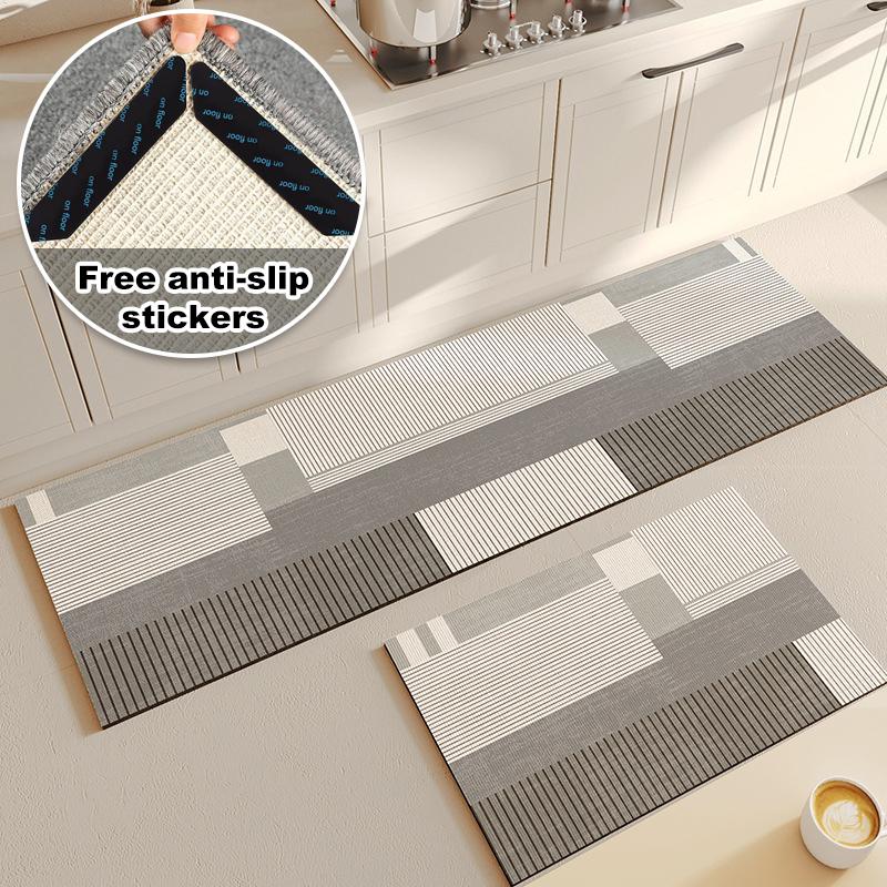 Nonslip Kitchen Mat Floor Mats Bedroom Living Room Long Bedside Area Rug Absorbent Foot Mat Comfort Entrance Doormat Carpet
