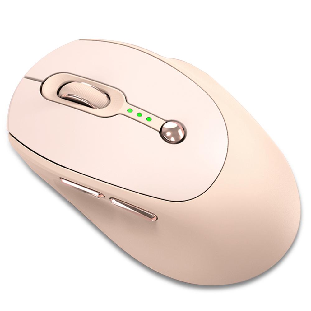 

TWOLF Q7 Беспроводная 2.4G BT5.0 DualMode перезаряжаемая розовая мышь 100016002400 точек на дюйм с питанием розовый